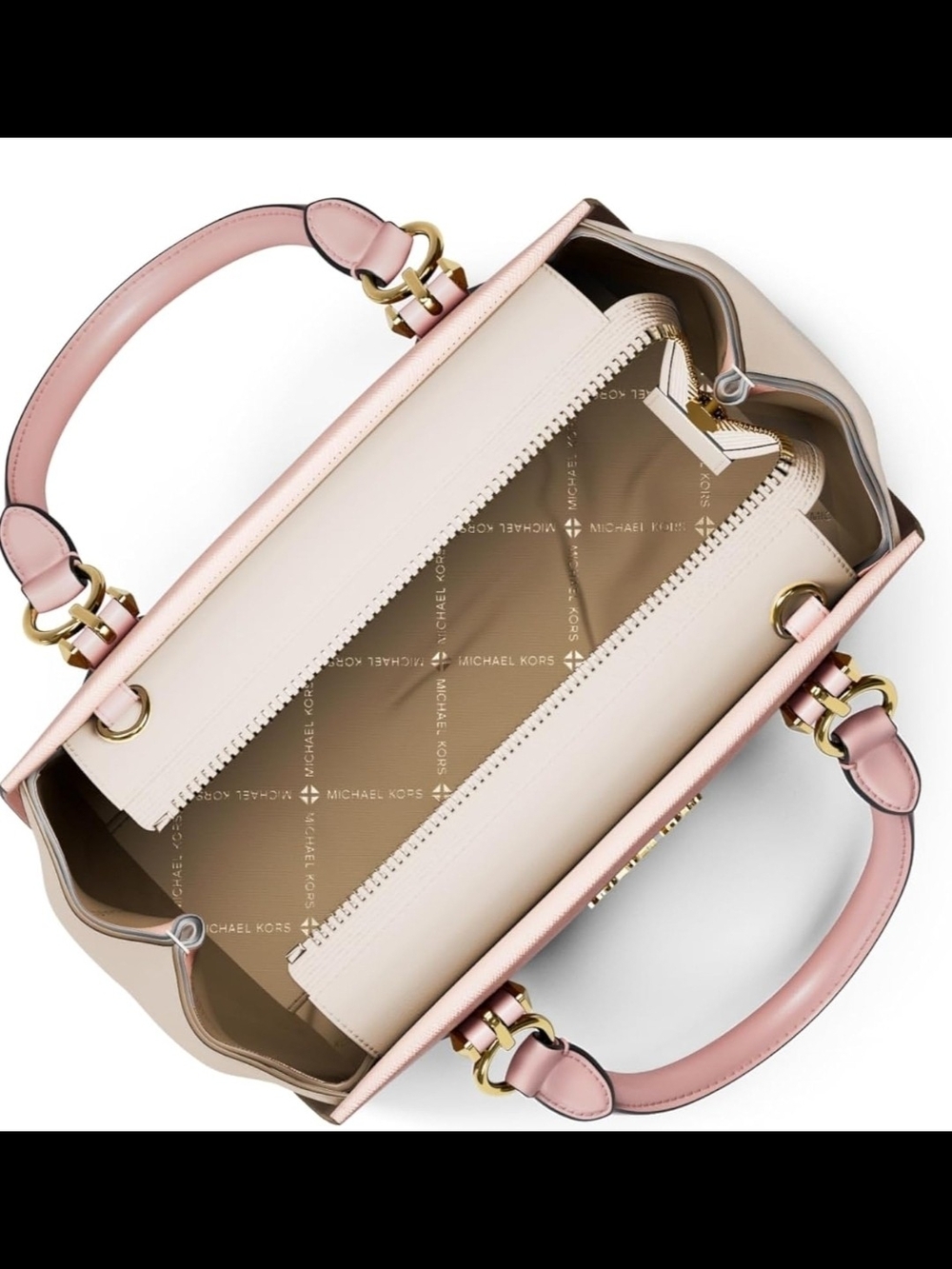 Michael Kors Blush Pink Saffiano Leather Satchel with Top Handles - Picture 2 of 4